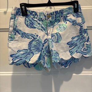 Lilly Pulitzer High Waist Blue and Green Shorts